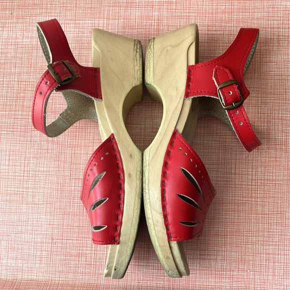 Sven red leather sandals clogs size 39 - Picture 10 of 11